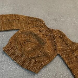 Misha And Puff Brown Knitted Kids Sweater